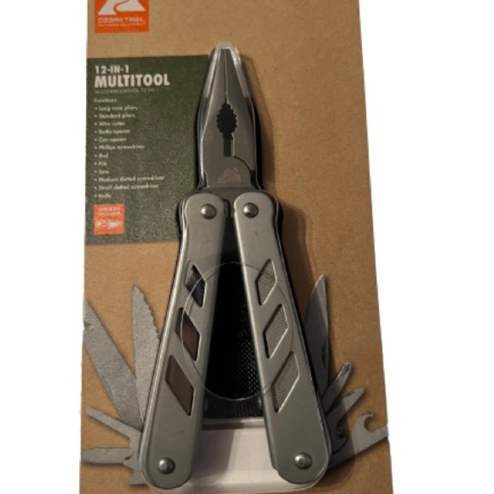 12 n 1 multitool  bottle opener screwdriver wire cutter pliers and more